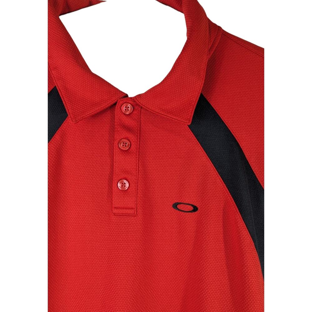Oakley Mens Polo Shirt Red and Black size XL